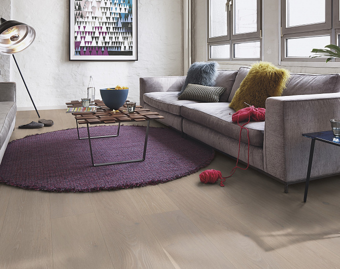 Паркетная доска Boen One strip Oak Grey Harmony Rustic Live Pure PBGV43FD 