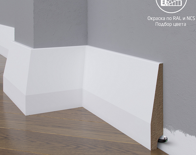 Плинтус окрашенный по RAL/NCS MadestDecor  Плинтус МДФ 28-120-22 окрашенный по RAL/NCS col2812022 