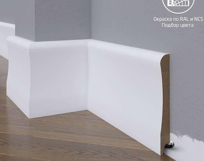 Плинтус окрашенный по RAL/NCS MadestDecor  Плинтус МДФ 23-136-16 окрашенный по RAL/NCS col2313616 