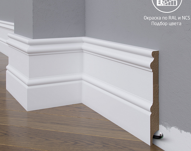 Плинтус окрашенный по RAL/NCS MadestDecor  Плинтус МДФ 17-136-16 окрашенный по RAL/NCS col1713616 